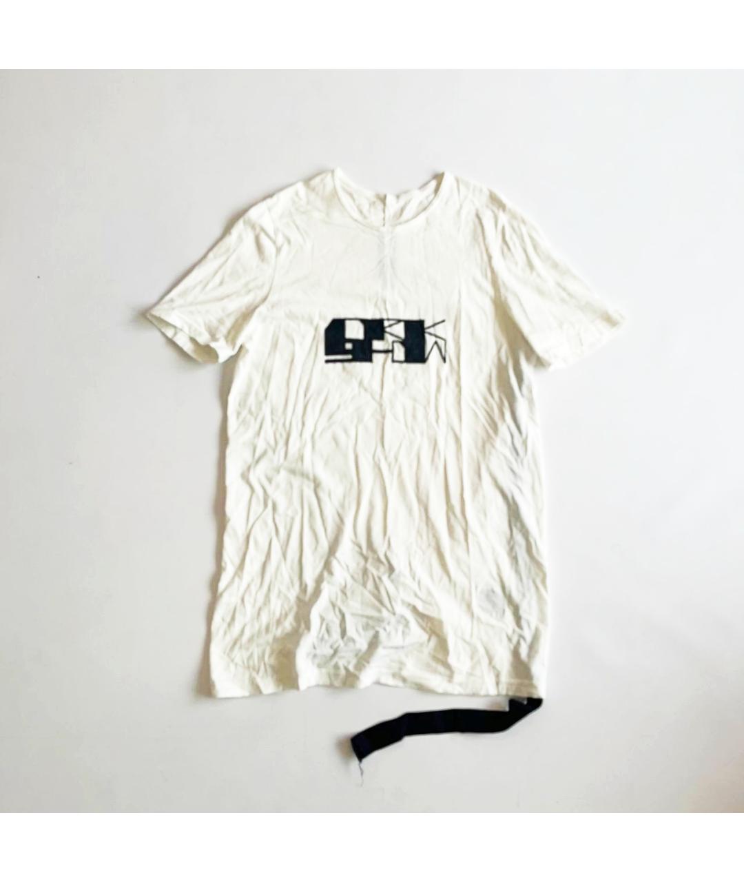 RICK OWENS DRKSHDW Белая хлопковая футболка, фото 2