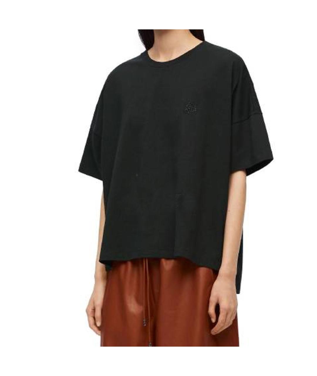 LOEWE Черная хлопковая футболка, фото 4