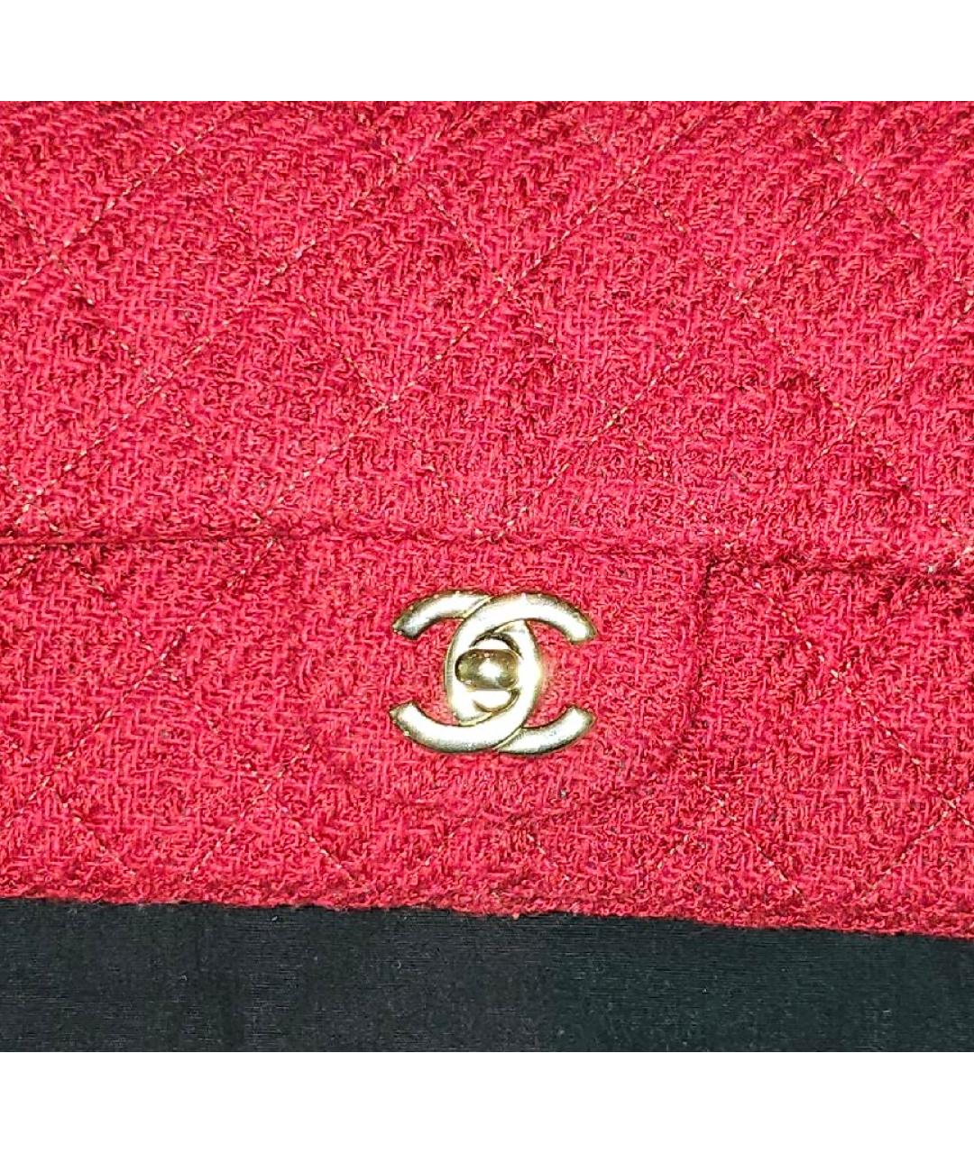 CHANEL Красная твидовая сумка через плечо, фото 5