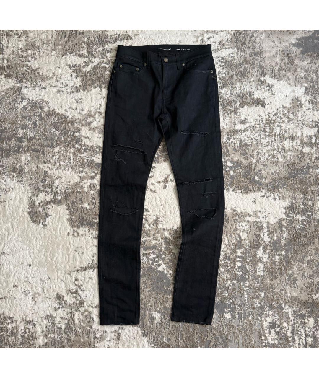 SAINT LAURENT Антрацитовые хлопковые джинсы скинни, фото 6
