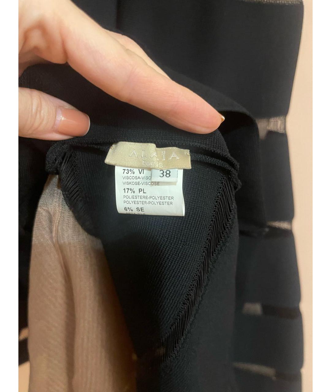 ALAIA Черное вискозное коктейльное платье, фото 3