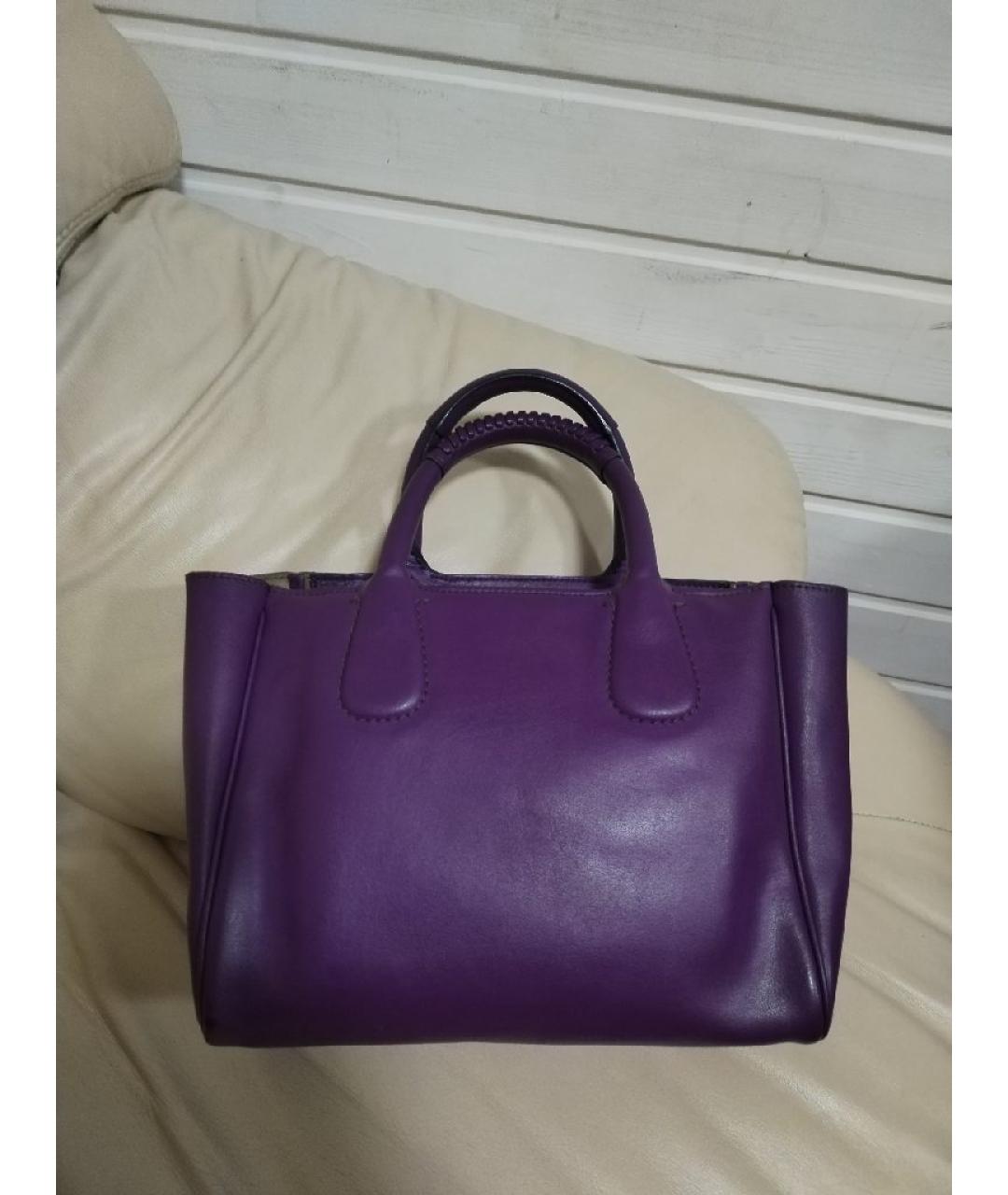 FERRAGAMO Фиолетовая кожаная сумка с короткими ручками, фото 2