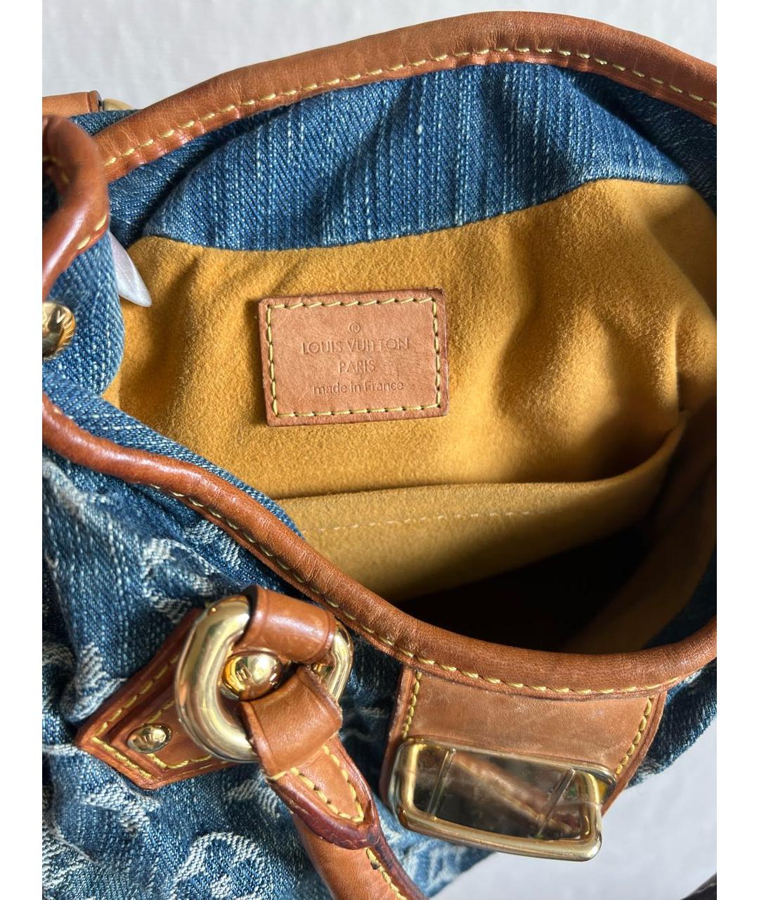 LOUIS VUITTON Синяя деним сумка с короткими ручками, фото 4