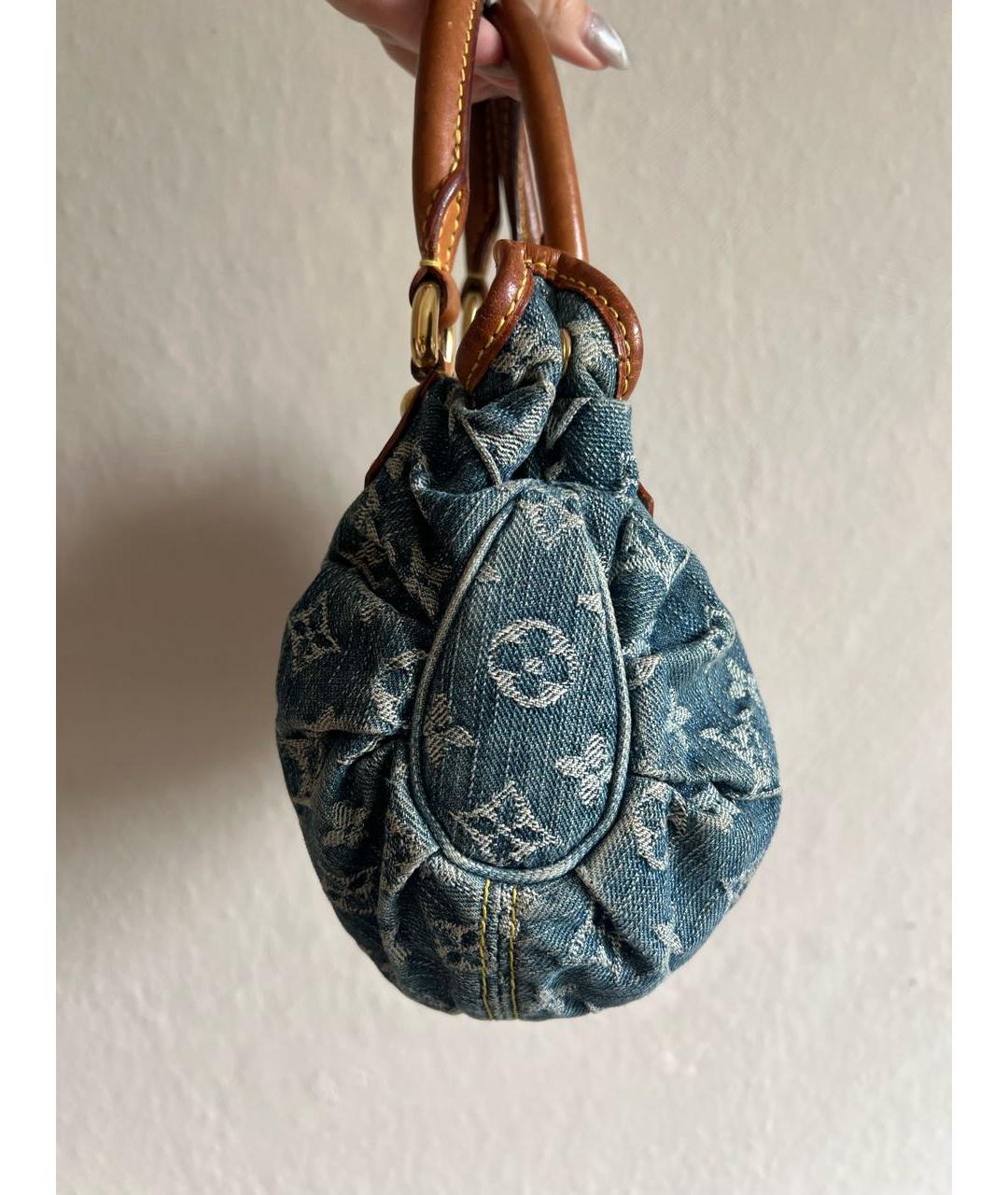 LOUIS VUITTON Синяя деним сумка с короткими ручками, фото 2
