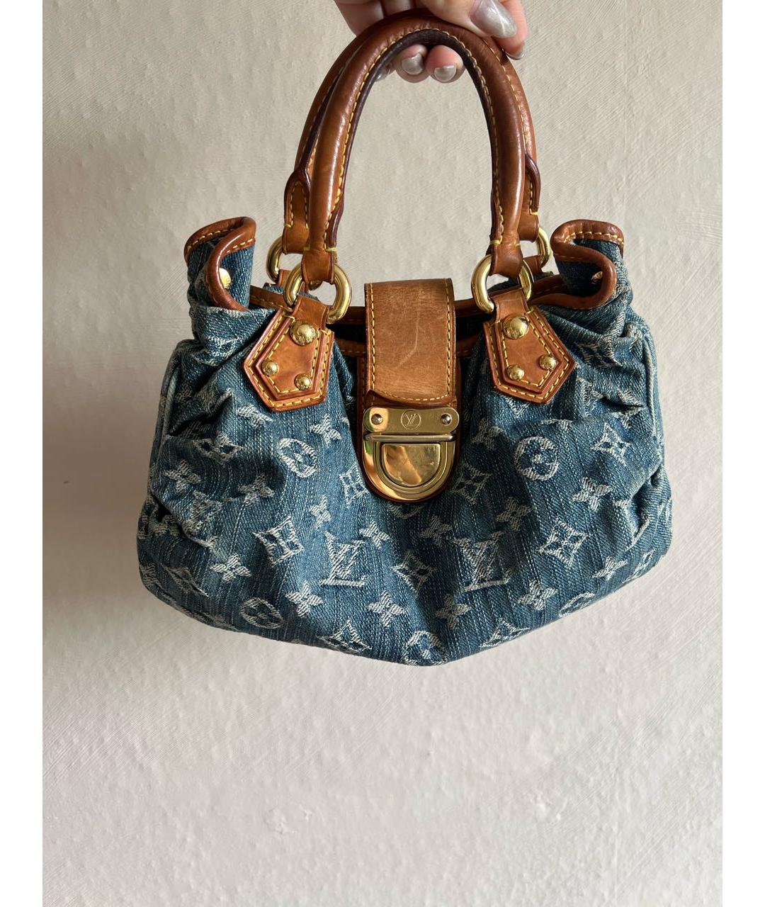 LOUIS VUITTON Синяя деним сумка с короткими ручками, фото 7