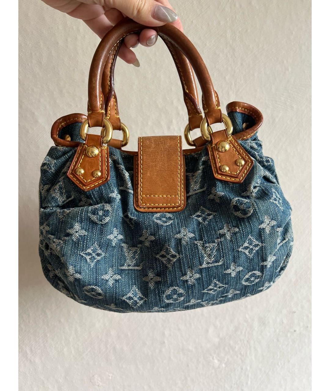 LOUIS VUITTON Синяя деним сумка с короткими ручками, фото 3