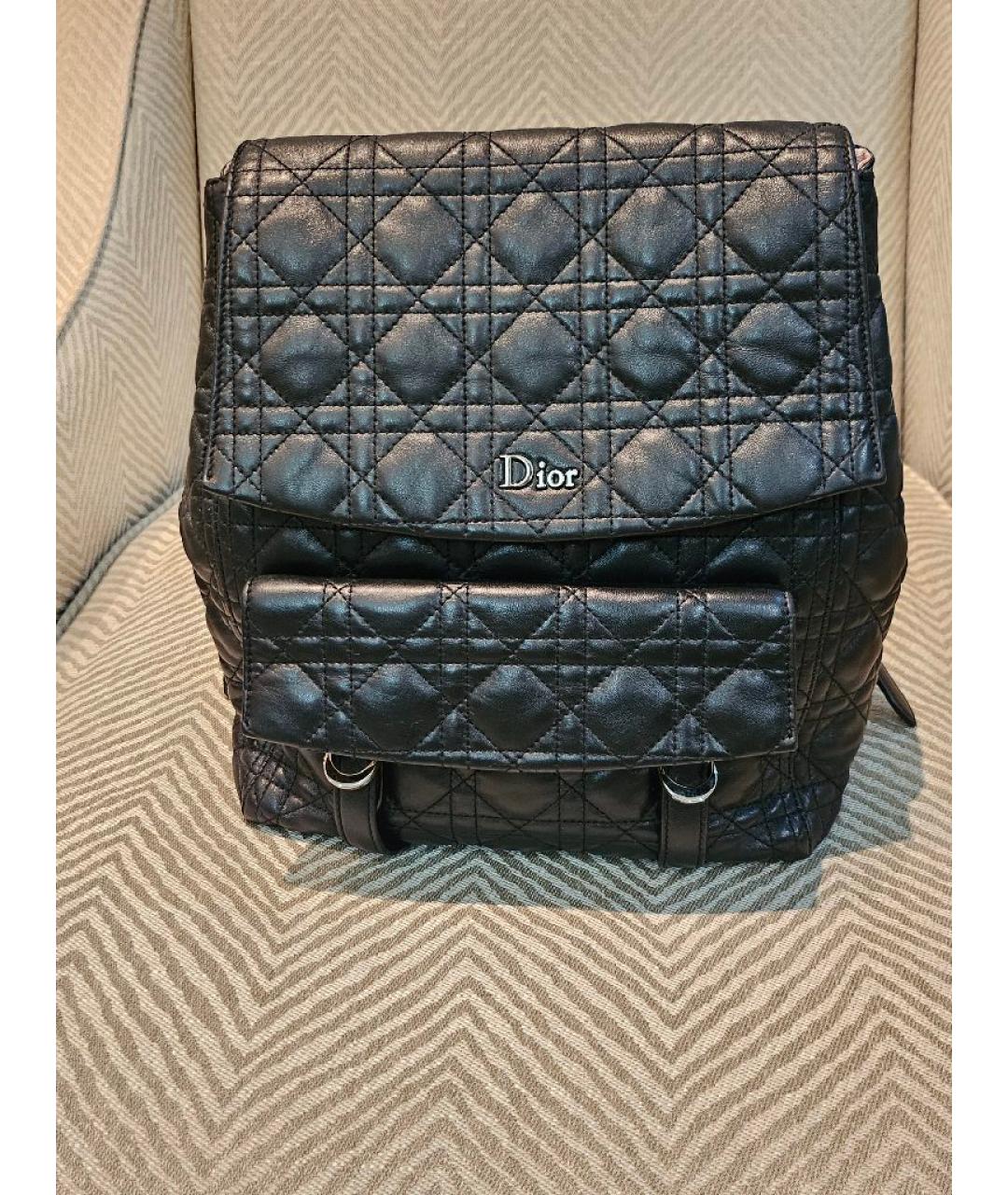 CHRISTIAN DIOR Черный кожаный рюкзак, фото 7