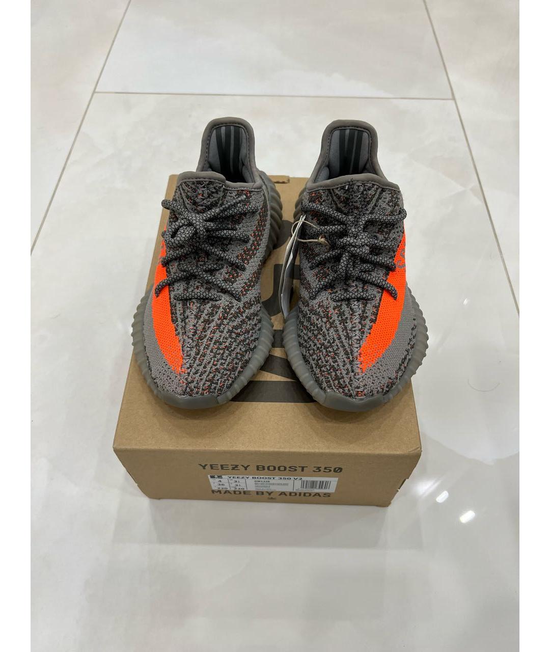 ADIDAS YEEZY Серые текстильные кеды, фото 2