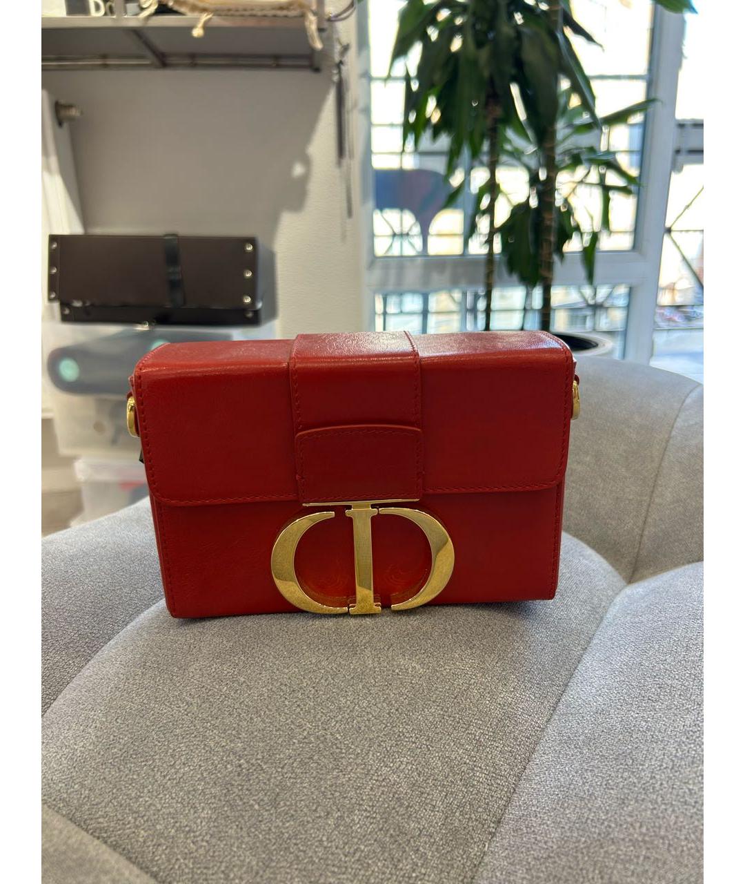 CHRISTIAN DIOR Красная кожаная поясная сумка, фото 2