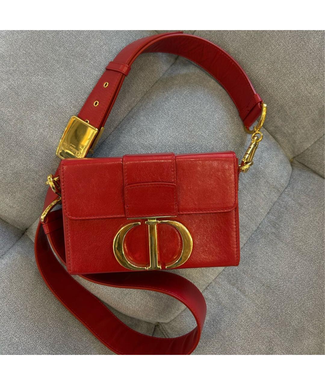 CHRISTIAN DIOR Красная кожаная поясная сумка, фото 9