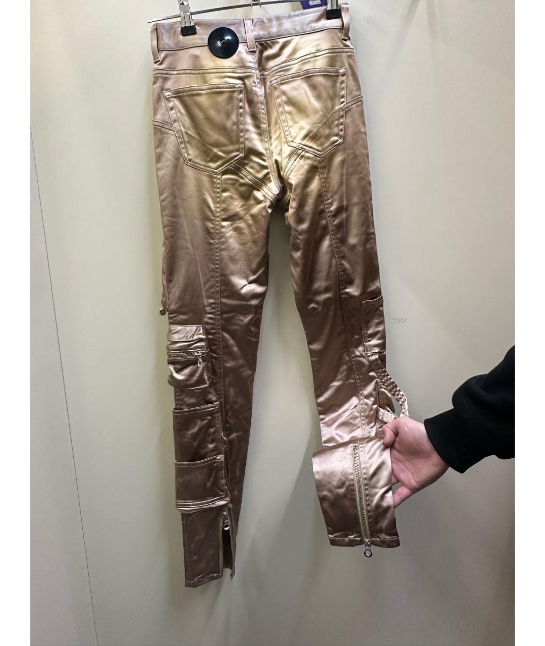 DIESEL Золотые ацетатные брюки широкие, фото 2