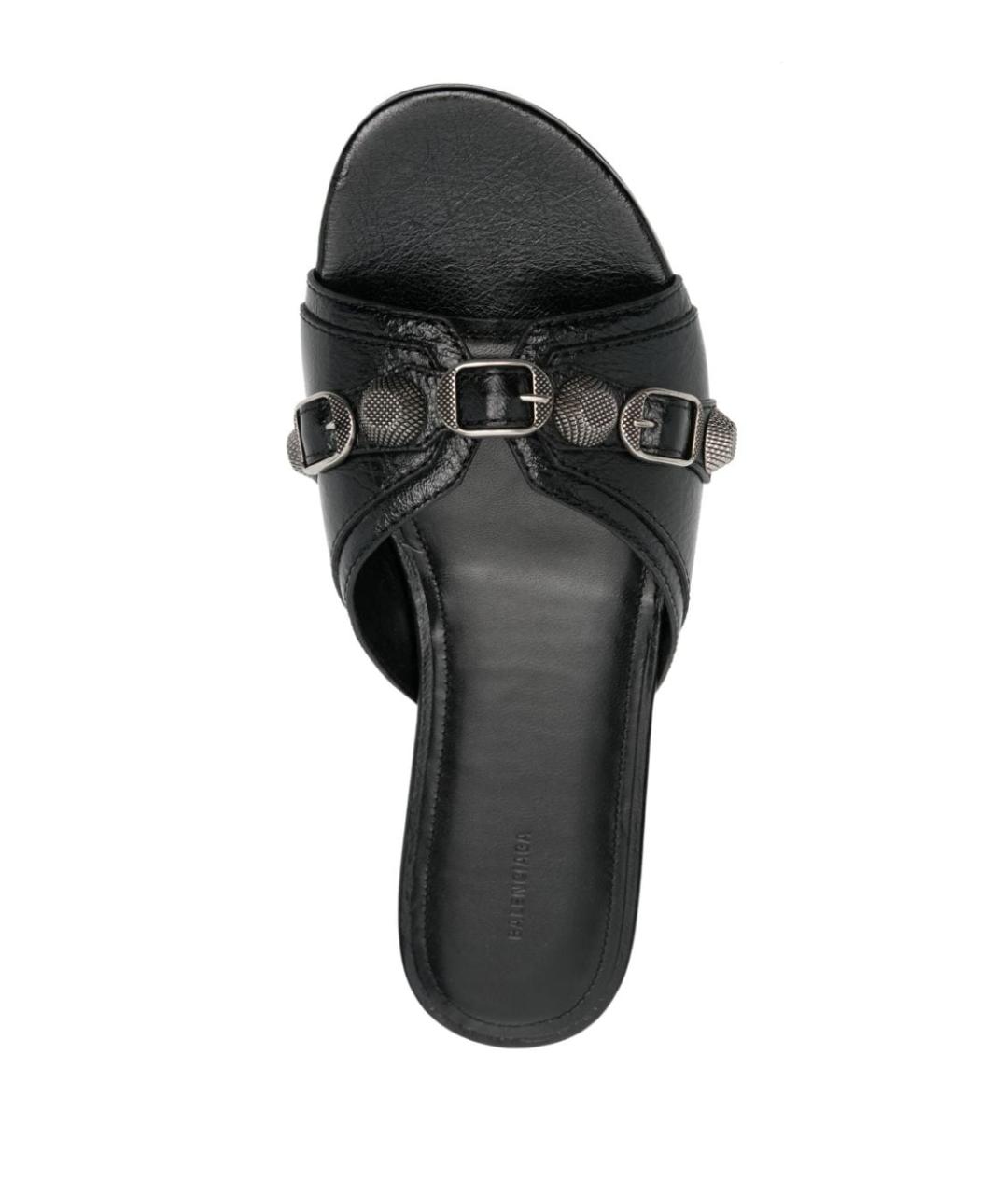 BALENCIAGA Черные кожаные босоножки, фото 2