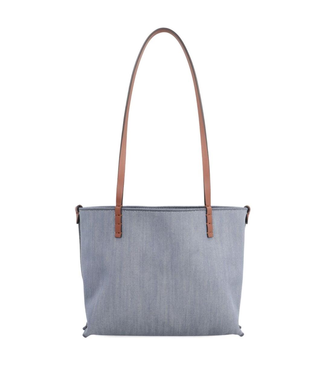 FENDI Голубая тканевая сумка тоут, фото 3