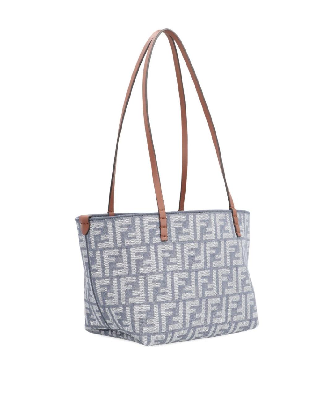FENDI Голубая тканевая сумка тоут, фото 2
