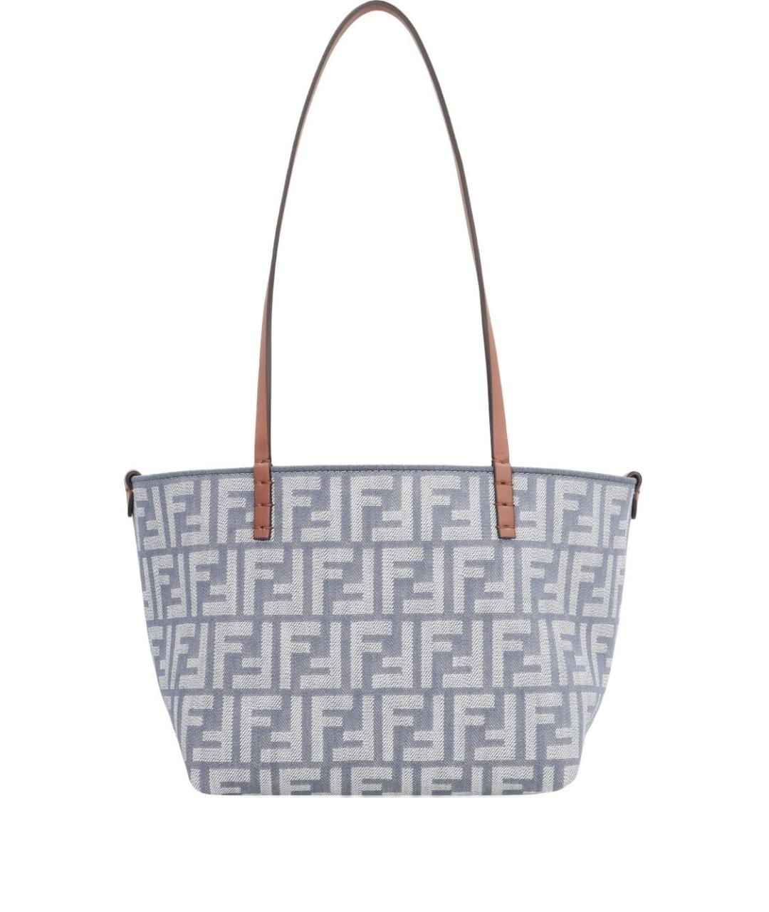 FENDI Голубая тканевая сумка тоут, фото 1