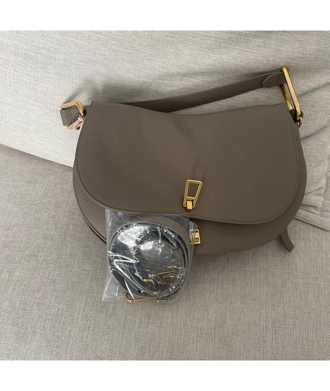 COCCINELLE Бежевая кожаная сумка с короткими ручками, фото 2