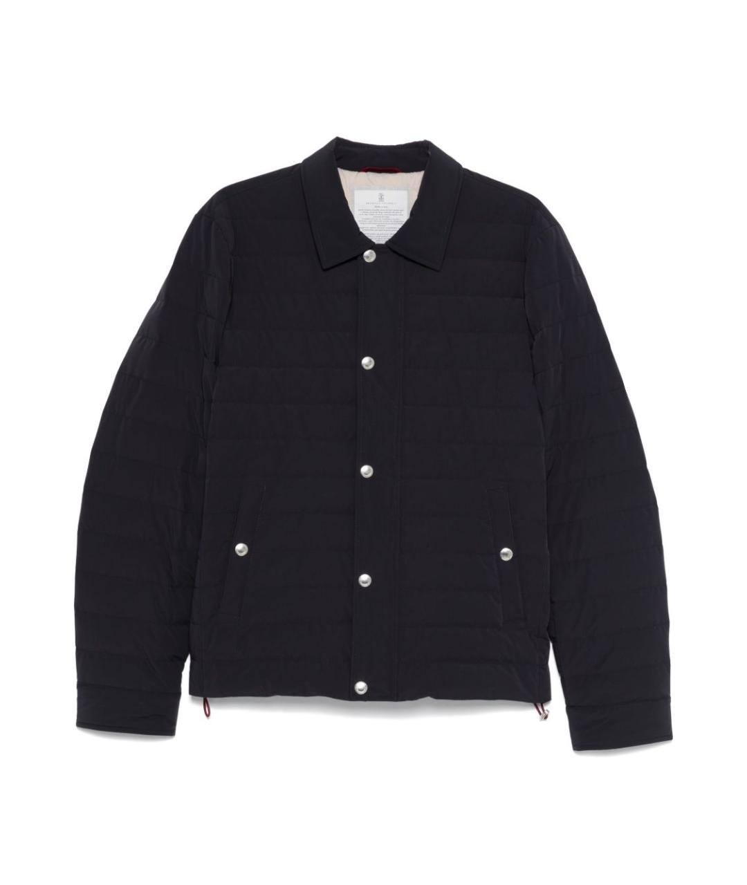 BRUNELLO CUCINELLI Темно-синяя полиамидовая куртка, фото 6