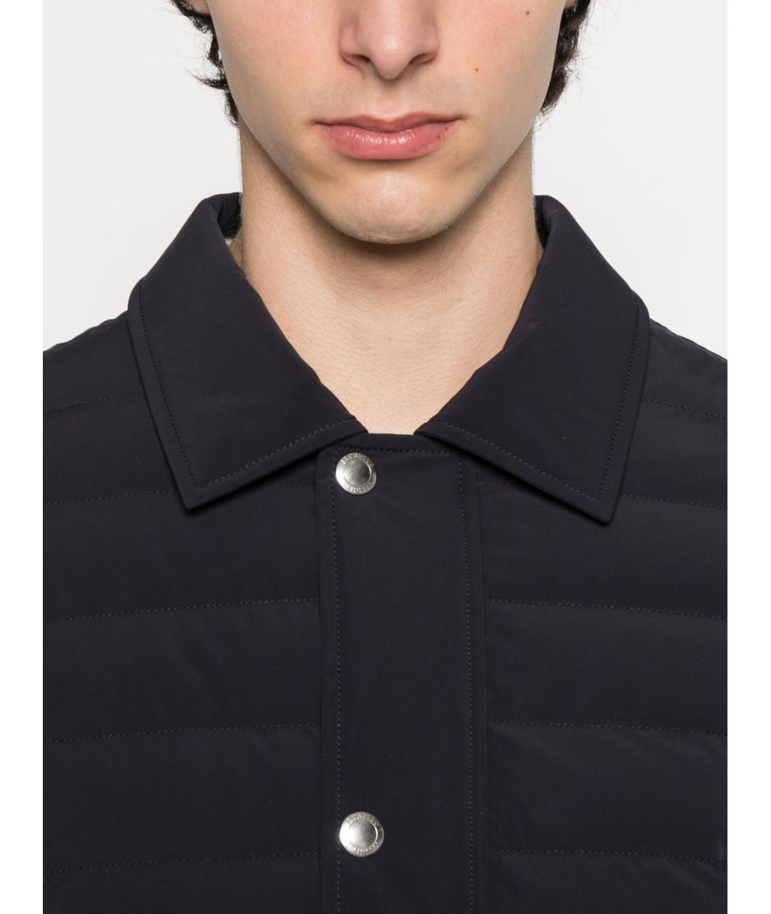 BRUNELLO CUCINELLI Темно-синяя полиамидовая куртка, фото 4