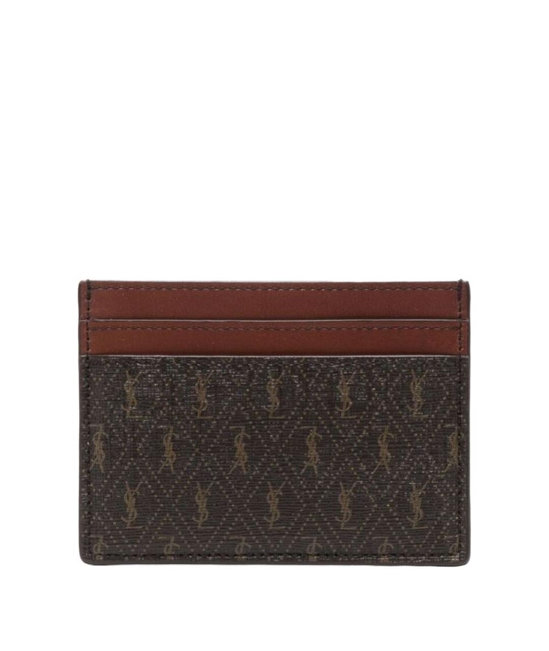 SAINT LAURENT Коричневый кардхолдер, фото 1