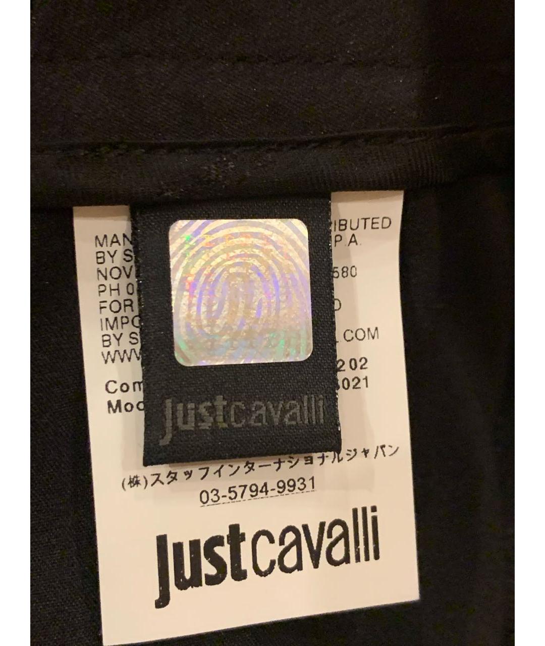 JUST CAVALLI Черная шелковая юбка миди, фото 6