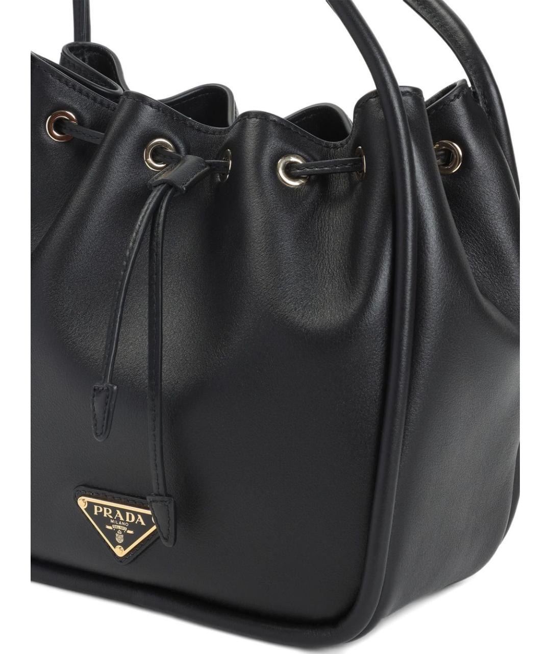 PRADA Черная кожаная сумка тоут, фото 4