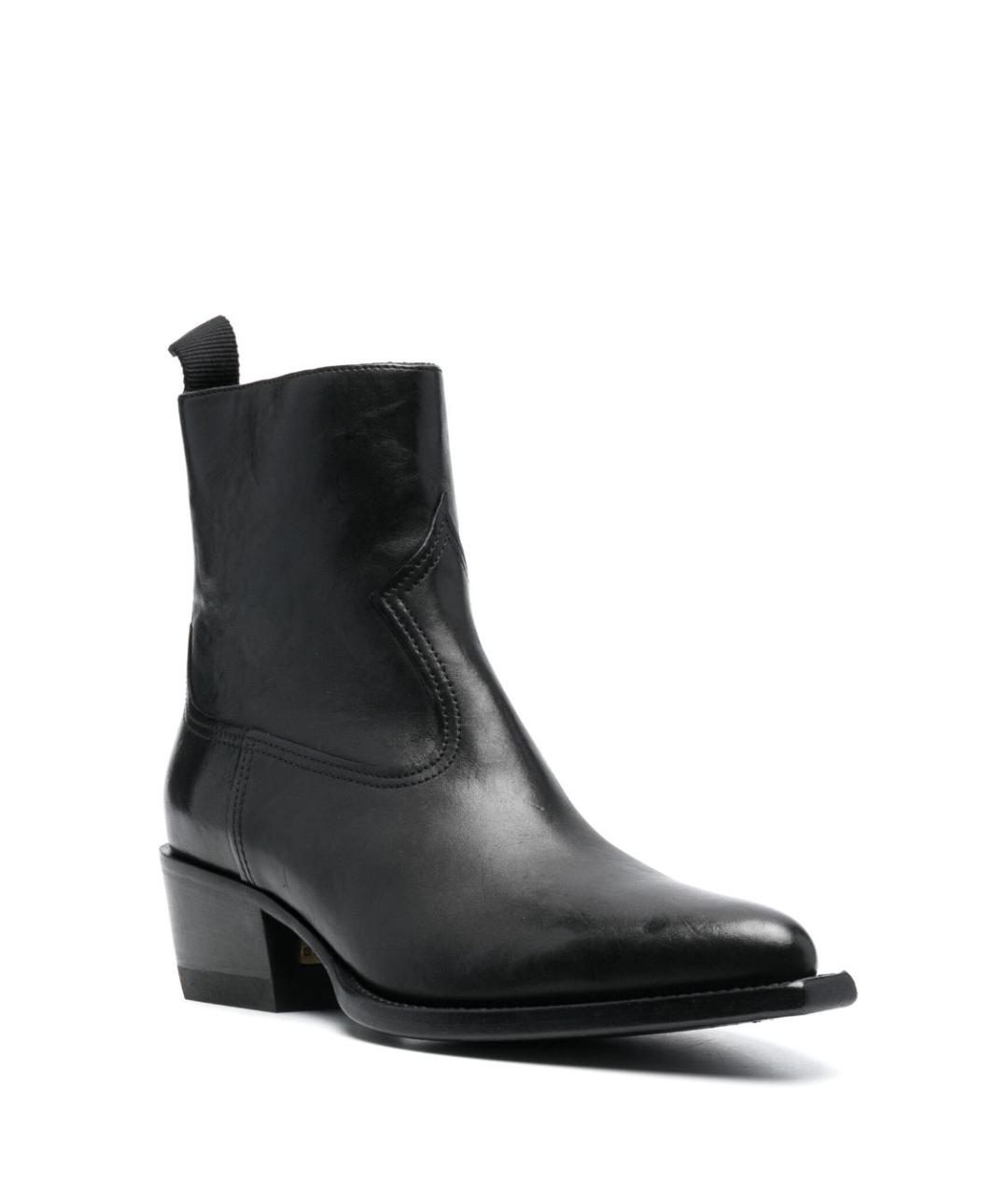 GOLDEN GOOSE DELUXE BRAND Черные кожаные сапоги, фото 2