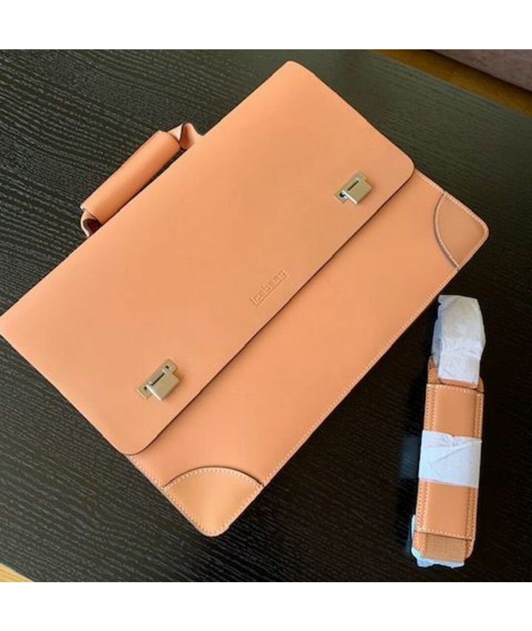 ICEBERG Оранжевый кожаный портфель, фото 2