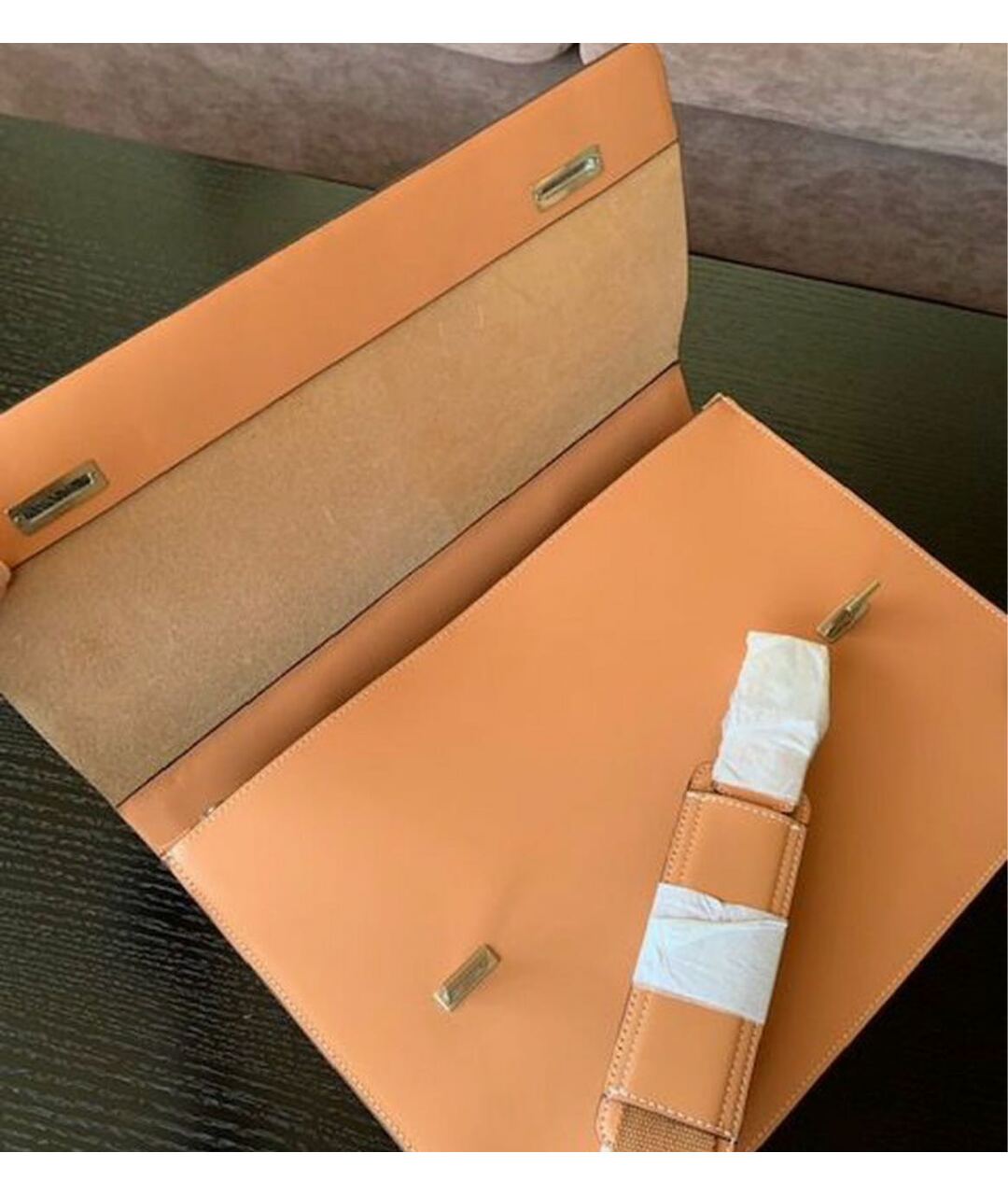 ICEBERG Оранжевый кожаный портфель, фото 4