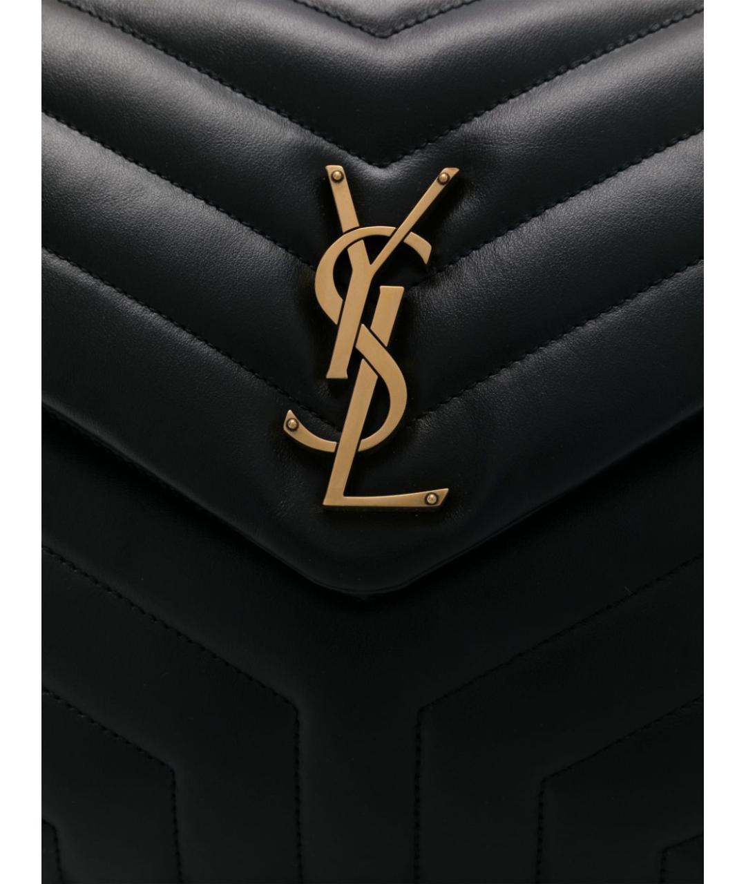 SAINT LAURENT Черная кожаная сумка через плечо, фото 3