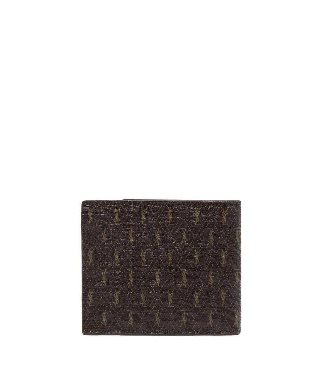 SAINT LAURENT Коричневый кожаный кошелек, фото 3