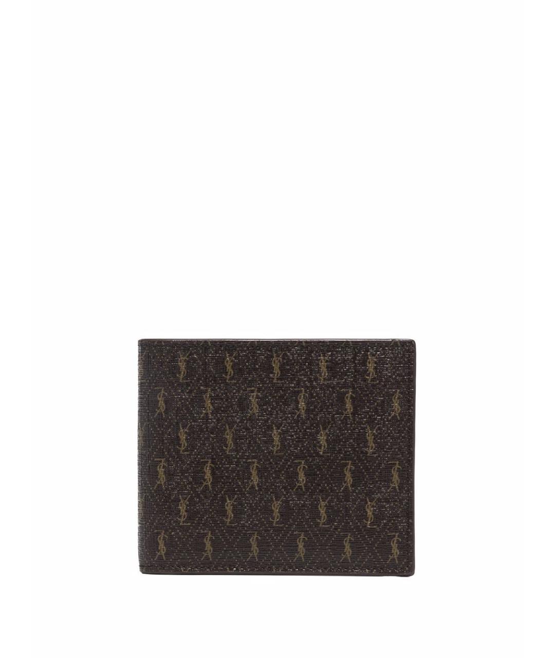 SAINT LAURENT Коричневый кожаный кошелек, фото 1