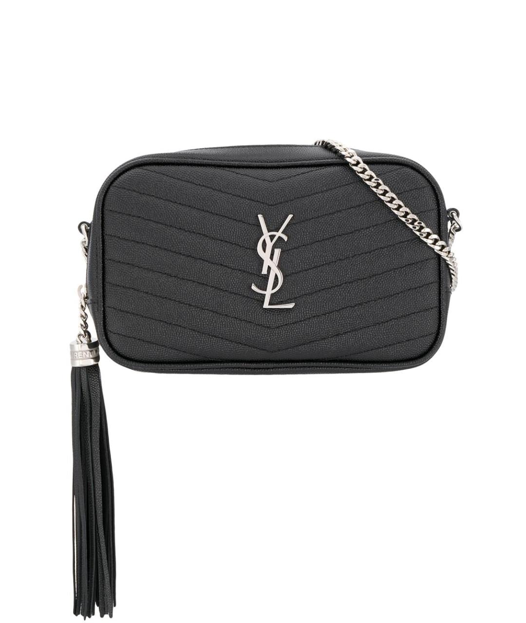 SAINT LAURENT Черная кожаная сумка через плечо, фото 1