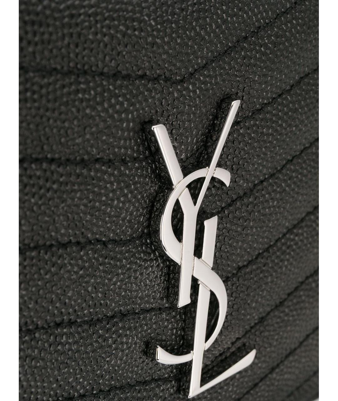 SAINT LAURENT Черная кожаная сумка через плечо, фото 4