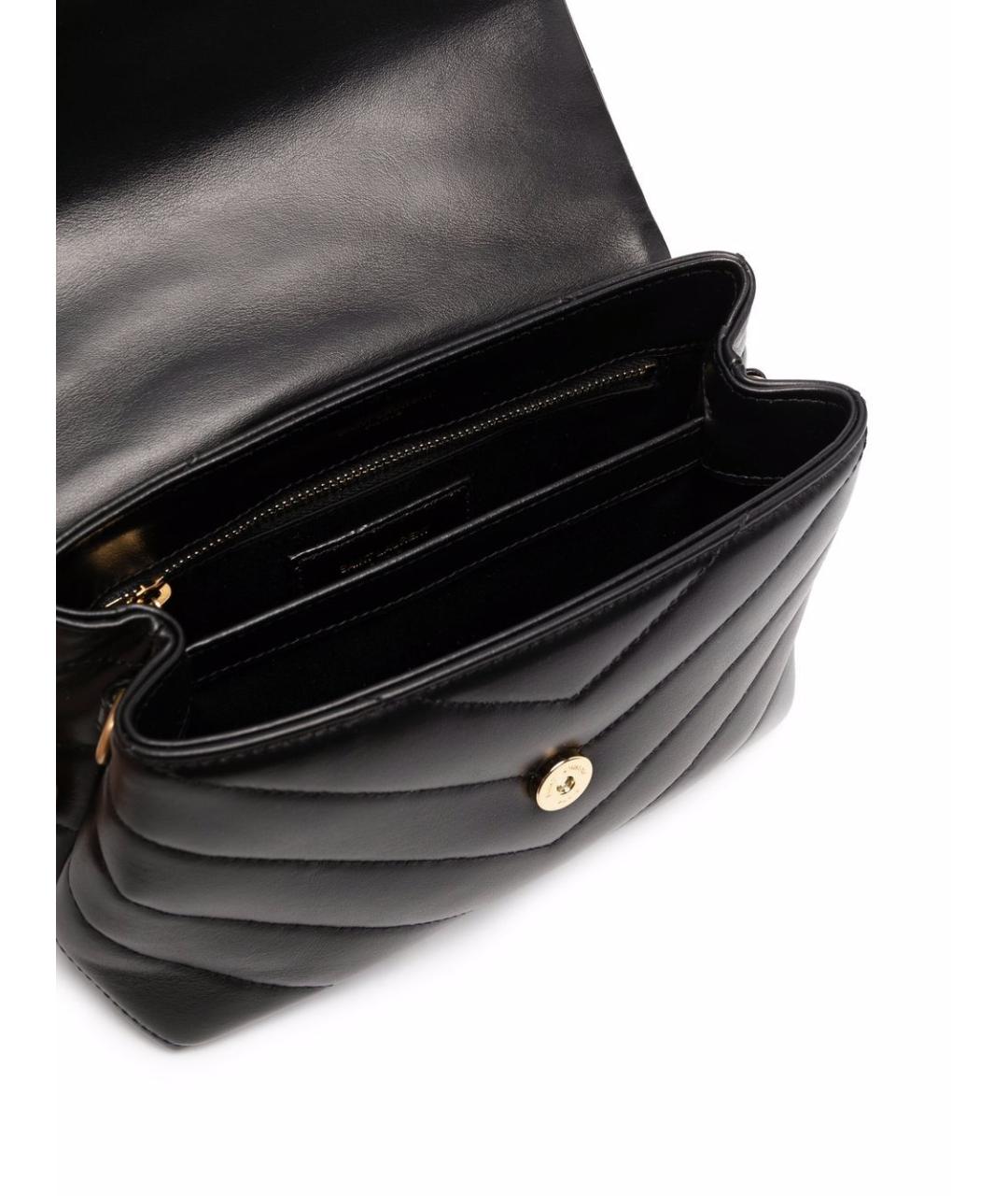 SAINT LAURENT Черная кожаная сумка через плечо, фото 4