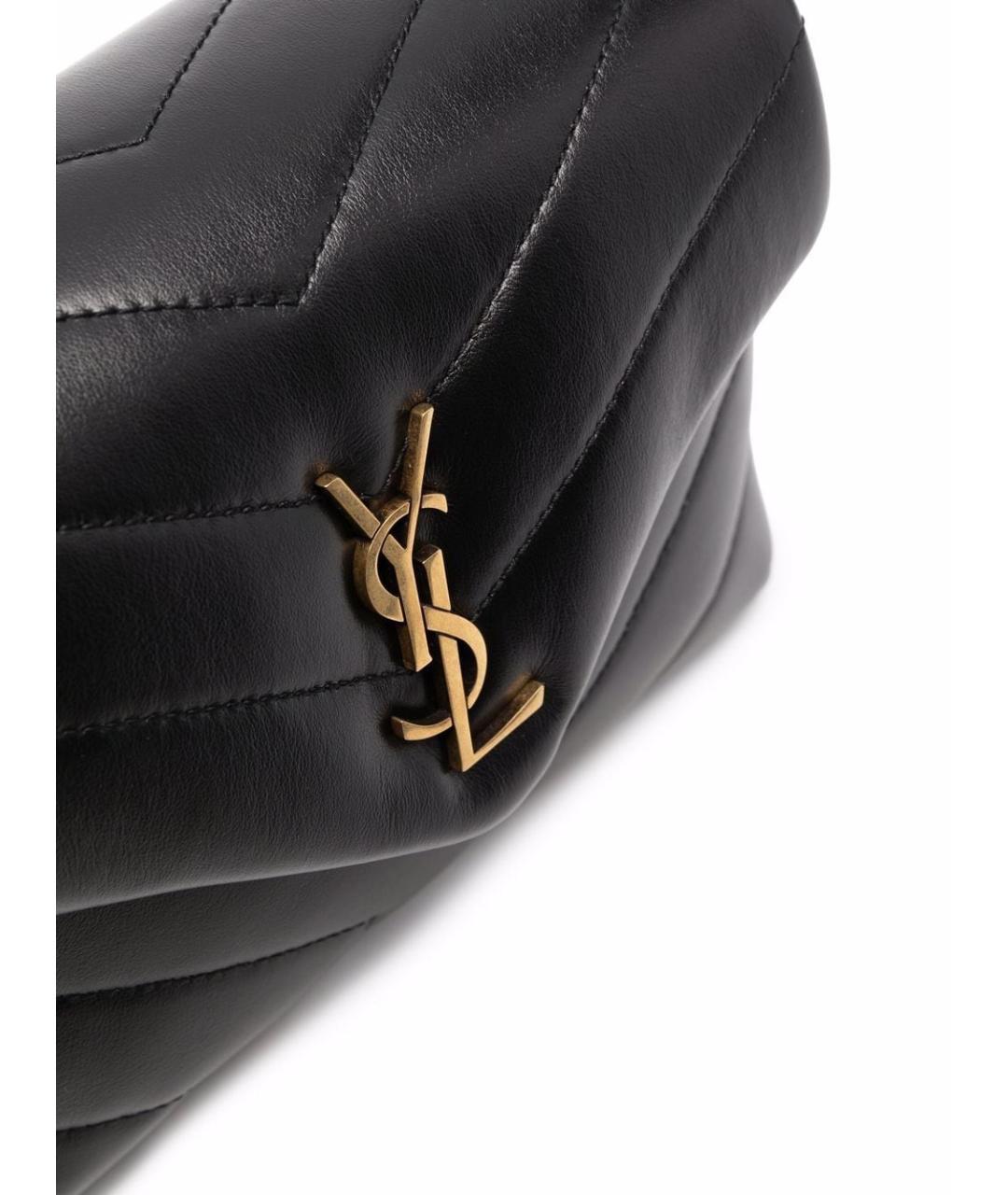 SAINT LAURENT Черная кожаная сумка через плечо, фото 5