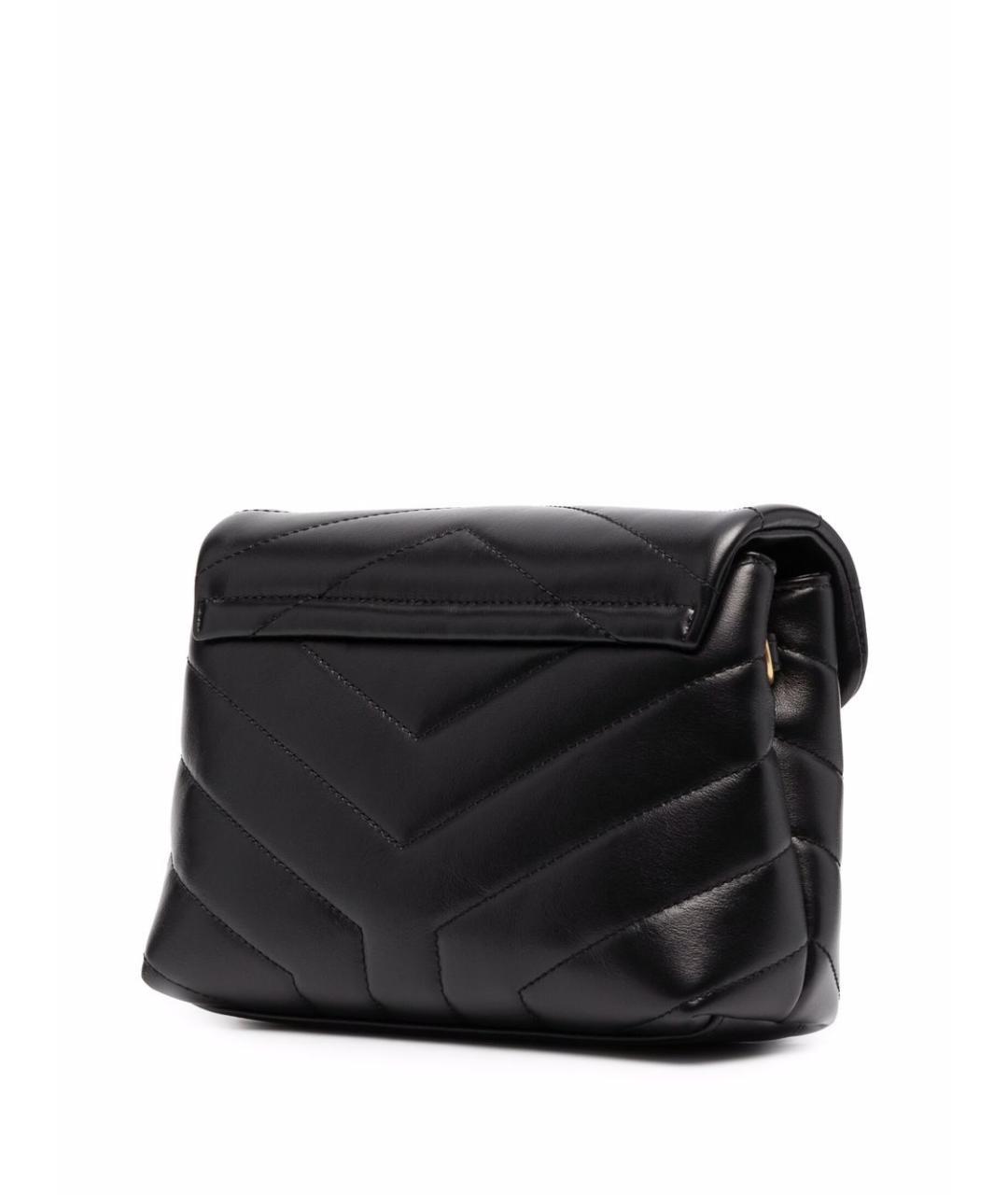 SAINT LAURENT Черная кожаная сумка через плечо, фото 2