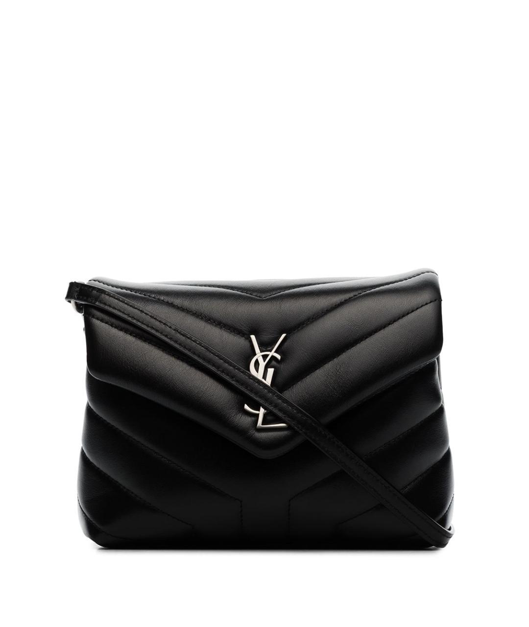 SAINT LAURENT Черная кожаная сумка через плечо, фото 1