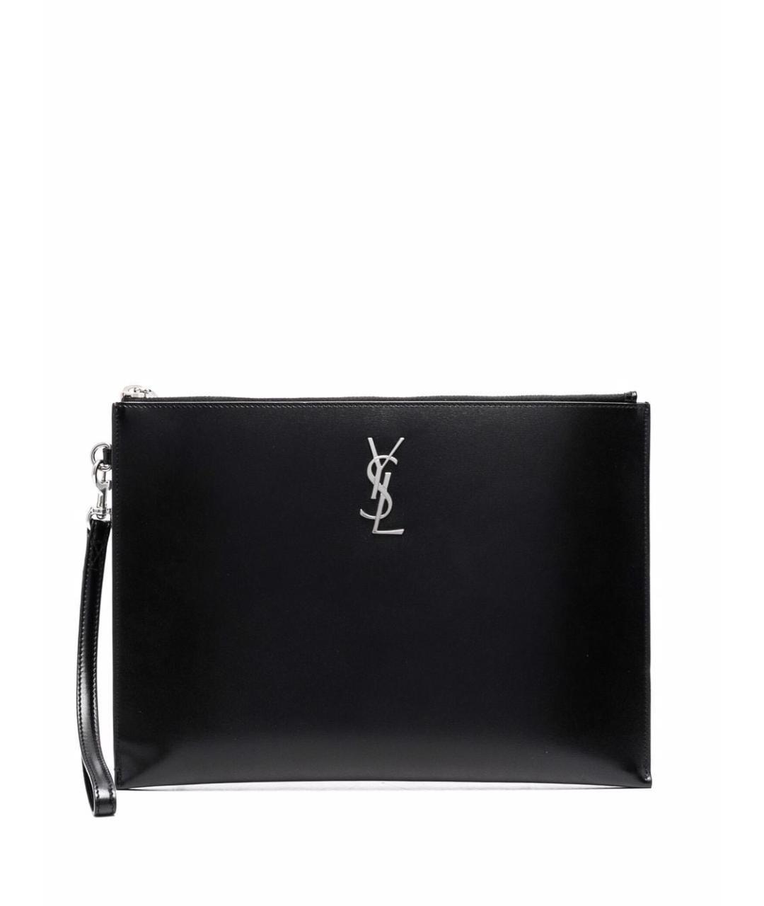 SAINT LAURENT Черная барсетка, фото 1