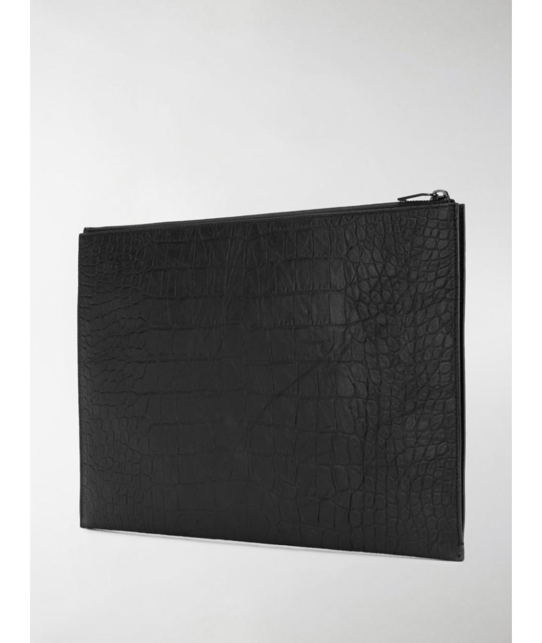 SAINT LAURENT Черная кожаная барсетка, фото 3