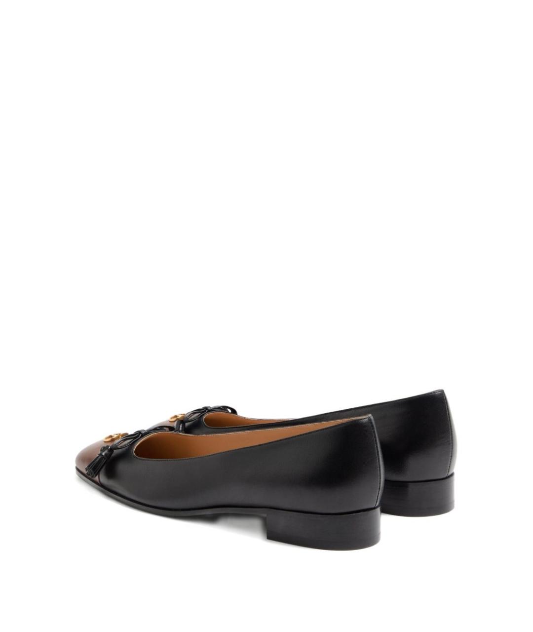 VALENTINO Черные кожаные балетки, фото 4