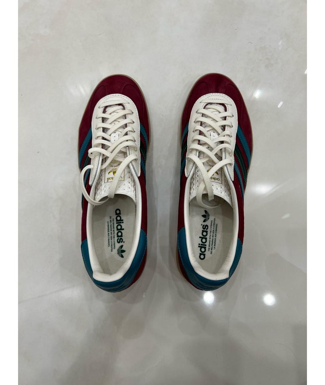ADIDAS Бордовые замшевые низкие кроссовки / кеды, фото 3