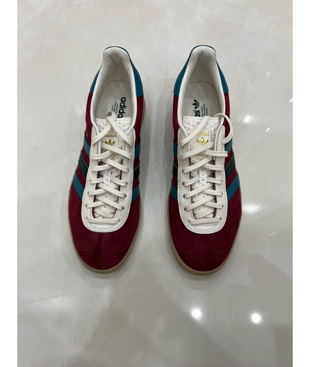 ADIDAS Бордовые замшевые низкие кроссовки / кеды, фото 2