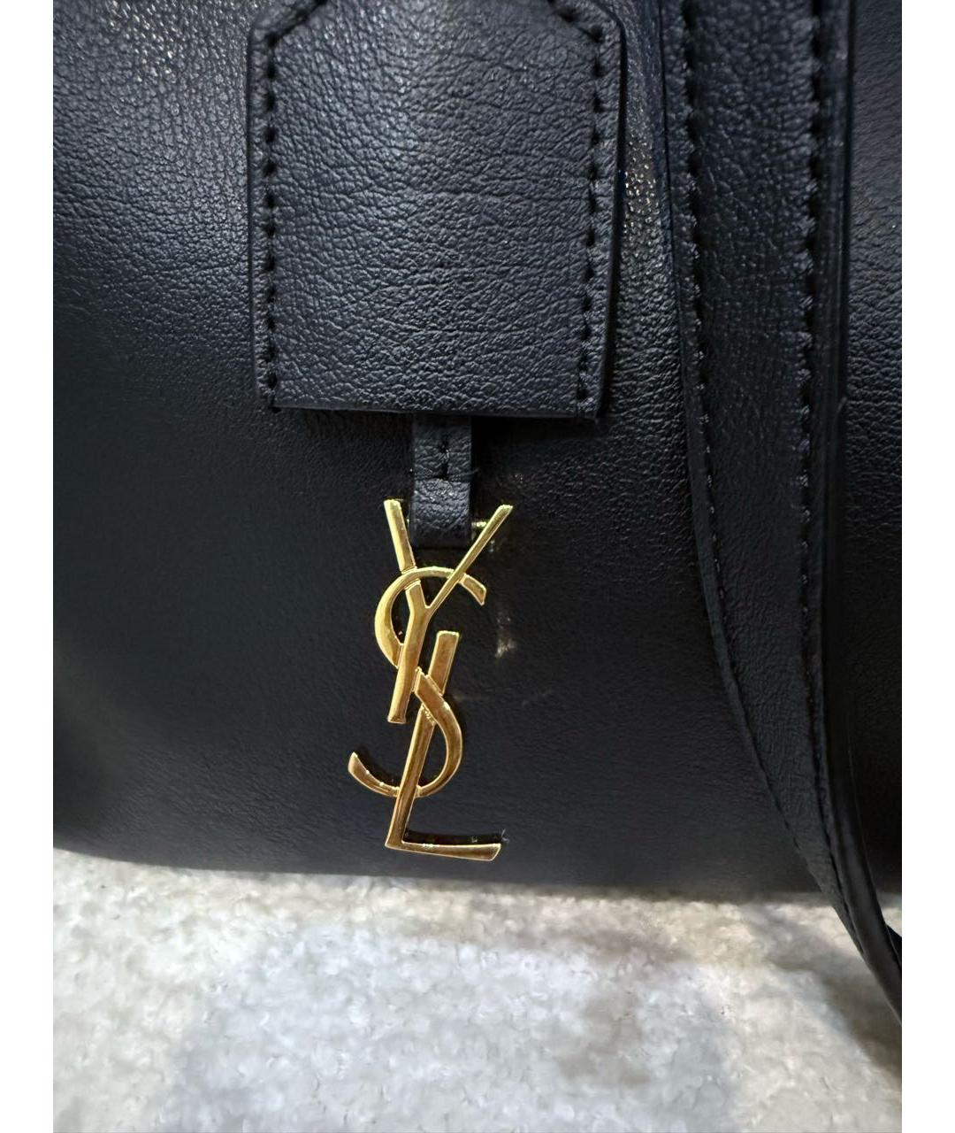 SAINT LAURENT Черная кожаная сумка тоут, фото 3