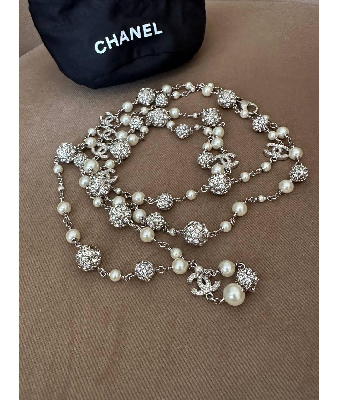 CHANEL Белое колье, фото 8