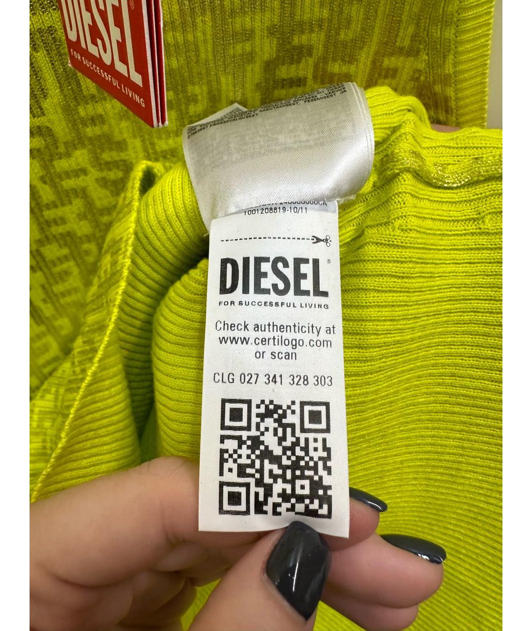 DIESEL Желтая хлопковая майка, фото 5