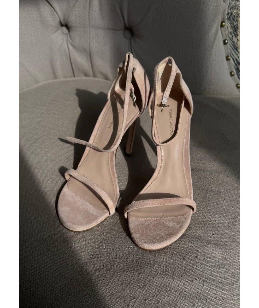 STUART WEITZMAN Розовые замшевые босоножки, фото 2