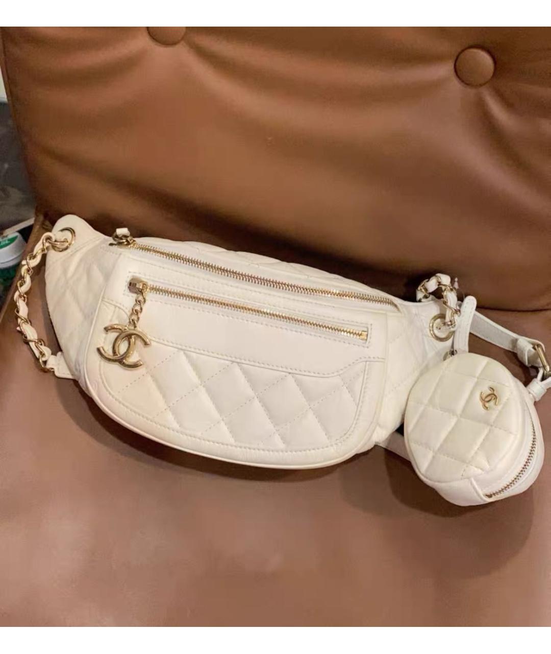 CHANEL Белая сумка через плечо, фото 3