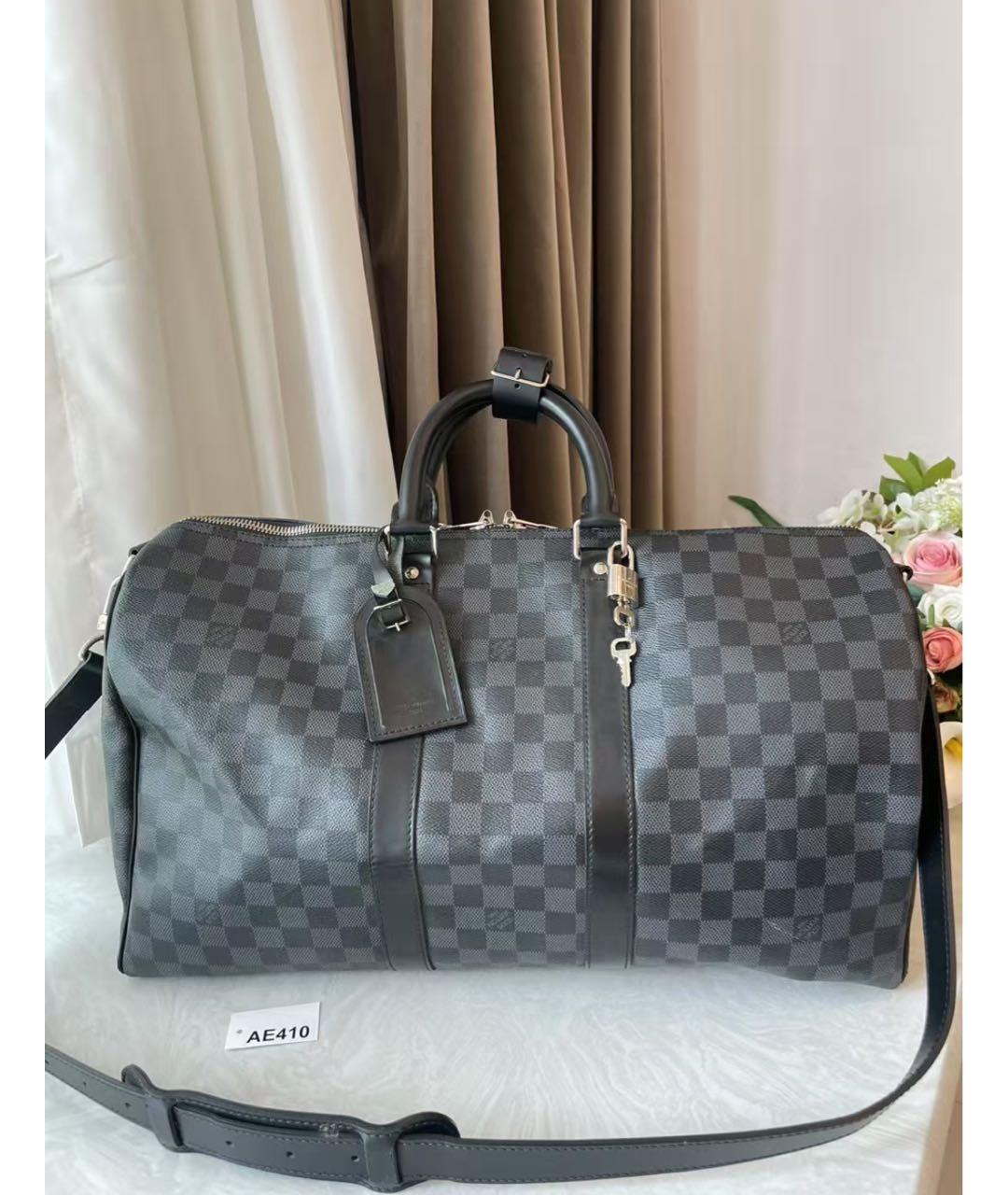 LOUIS VUITTON Антрацитовая дорожная/спортивная сумка, фото 2
