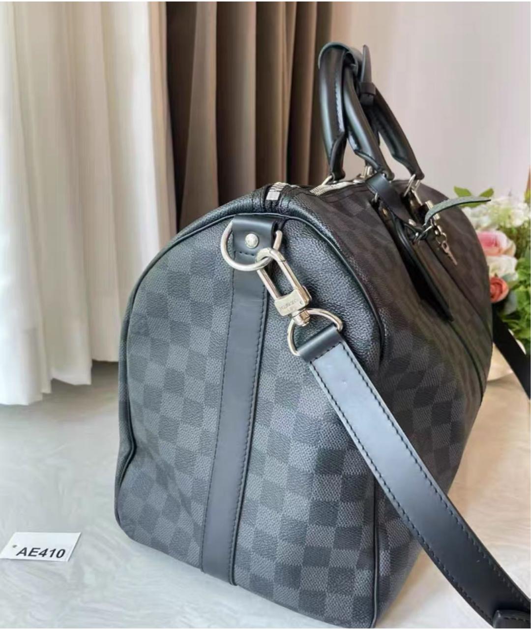 LOUIS VUITTON Антрацитовая дорожная/спортивная сумка, фото 4