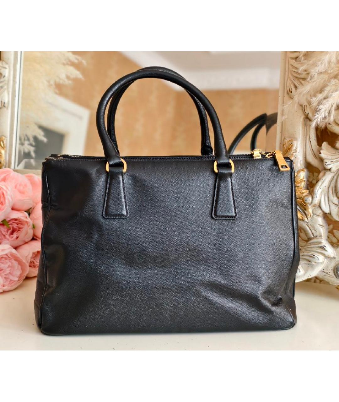 PRADA Черная кожаная сумка тоут, фото 3